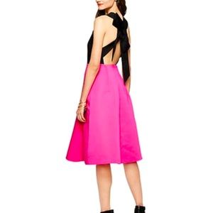 Kate Spade Pink & Black Bow Back Dress Size 10 NWT
